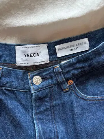 YAECA 다크 블루 데님 버튼 플라이