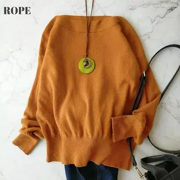 로페 긴팔 니트 울 캐시미어 100% M 보트넥