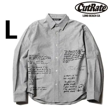 CutRate L/S OXFORD PRINT SHIRT 그레이 긴팔 셔츠