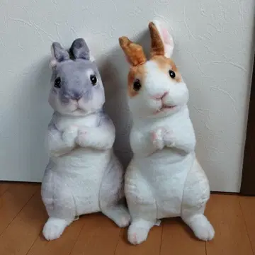 REAL RABBIT 봉제 인형 토끼 2체 세트