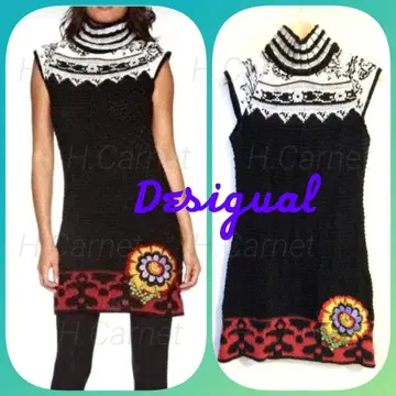 [ Desigual x Lacroix ] 노르딕 니트 원피스 튜닉 M