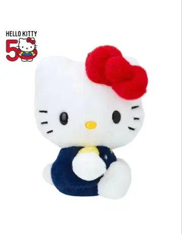 헬로키티 50주년 기념일 샵 한정판 봉제 인형 네이비