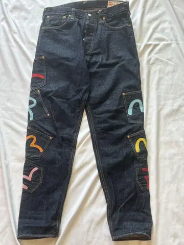 EVISU 멀티 컬러 포켓 청바지