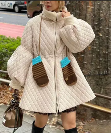 CIAOPANIC 리브 부착 드로스트 퀼팅 자켓