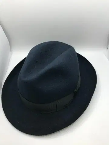 TESI 토끼털 페도라 햇 네이비 로고 남성용 61cm