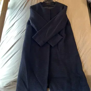 유나이티드 애로우 네이비 노카라 코트 긴팔