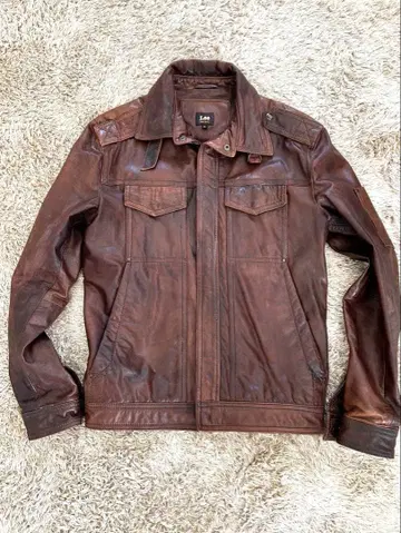 Lee 리 가죽 자켓 소가죽 카프 레더 브라운 사이즈 M