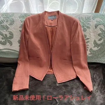미사용 새상품 로라 애슐리 자켓 린넨 100% 오렌지 핑크