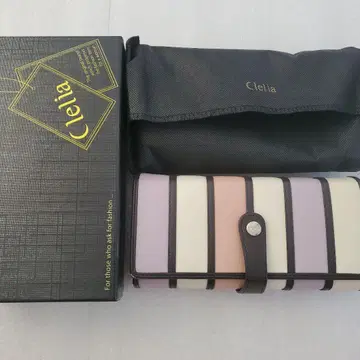 Clelia 파스텔 스트라이프 대용량 장지갑