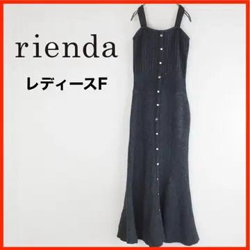 A4261 새상품급 rienda 롱 니트 원피스 F 다크 그레이