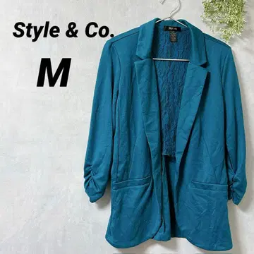 새상품급 Style & Co. [ M ] 테일러드 자켓 틸 소매 개더