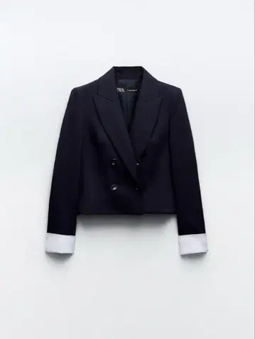 ZARA 네이비 더블 브레스트 테일러드 자켓