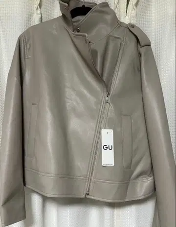 인조 가죽 라이더 자켓 베이지 XXL