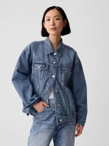 [ 미사용 ] GAP 오버 사이즈 아이콘 데님 자켓