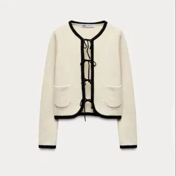 zara 리본 포함 니트 가디건 긴팔 새상품급