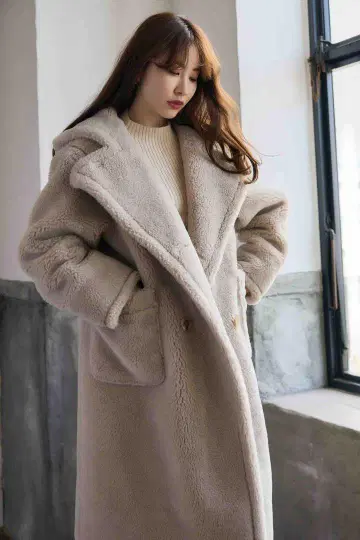 herlipto Fleur Shearling Boa Coat