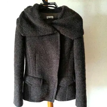 울 혼방 숄카라 숏코트