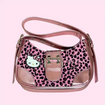[ 새상품 ] 헬로키티 레오파드 무늬 숄더백 핑크 아베일