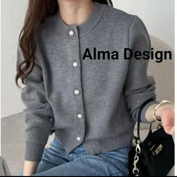 Alma design 펄 버튼 니트 가디건 M 사이즈 집에서 세탁 가능