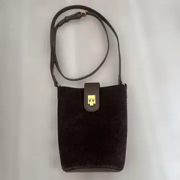 다크 브라운 스웨이드 천연 가죽 숄더백