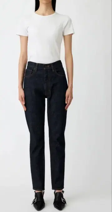 스트레이트 데님 25 다크 블루 moussy