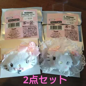 산리오 화이트 프릴 디자인 시리즈 시크릿 헤어 클립 키티