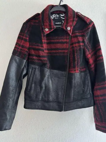 Desigual 타탄 체크 & 합성 가죽 소재