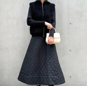 아메노치하레 푸들 콤비 니트 블루종