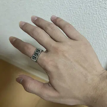 실버 숫자 각인 반지 중간 사이즈
