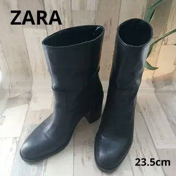 ZARA 블록힐 가죽 부츠