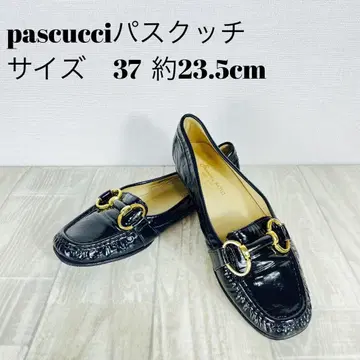 pascucci 에나멜 로퍼 37 약 23.5cm 딥 그린
