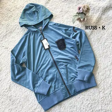 라스케 RUSS K 파란색 풀 집업 후드 부착 후드티 L 새상품 남성용