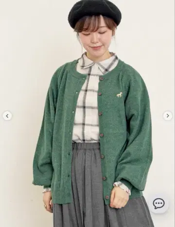 사만사 모스모스 자수 퍼프 슬리브 가디건