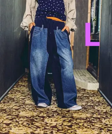 니코앤드 데님 패치워크 팬츠