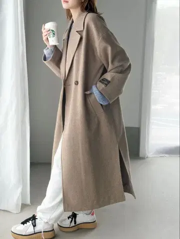 [ classicalelf ] 페이크 울 더블 테일러드 롱 기장 코트