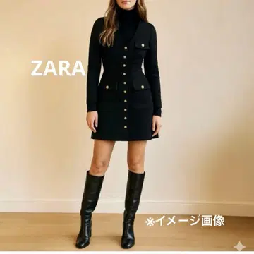 ZARA 트위드 원피스 블랙 S 사이즈 포멀 골드 버튼 26