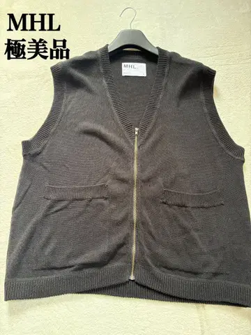 [ 컨디션 최상 ] MHL. 드라이 코튼 린넨 지퍼 베스트 24SS M