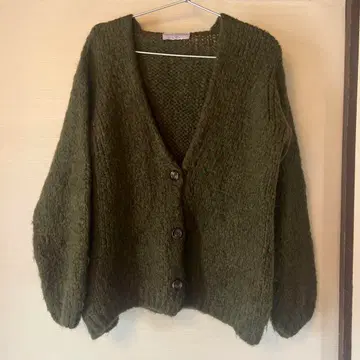 TRICOTS JEAN MARC 올리브 그린 가디건