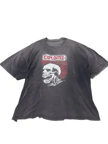 THE EXPLOITED 스컬 티셔츠 블랙 오니 페이드