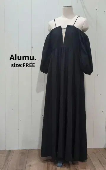 알무 Alumu. 2way 숄더 원피스 블랙 안감 없음