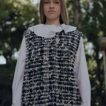 새상품급 TWEED VEST OHGA 트위드 베스트 네이비 베스트