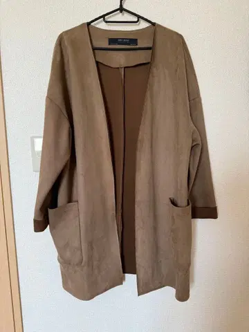 [ ZARA BASIC ] 노카라 가운 코트 페이크 스웨이드