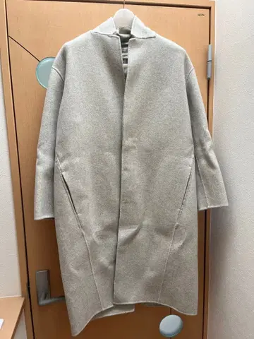 갤러리 바이 울 캐시미어 혼방 그레이 체스터 코트 롱 코트