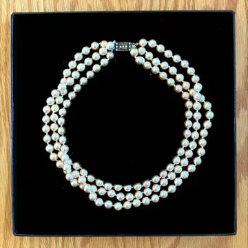 재키 펄 프랭클린 민트 3연 진주 목걸이