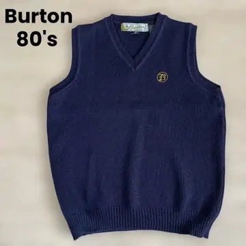 [레어] Burton 버튼 네이비 V넥 니트 베스트 80's