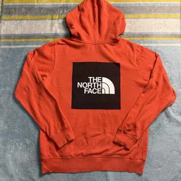 THE NORTH FACE 후드티 오렌지 S 가슴 등 로고