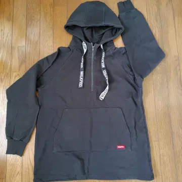 밀크 페도 하프 지퍼 끈 히모 로고 후드티 M