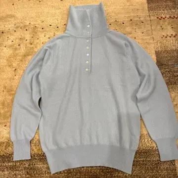 THE GINZA 니트 캐시미어 100% 스카이블루