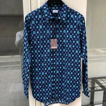 ETRO 네이비 페이즐리 무늬 셔츠 새상품 사이즈 41