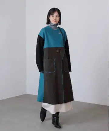 현행 모델 택 포함 새상품 BouJeloud 바이컬러 코트
